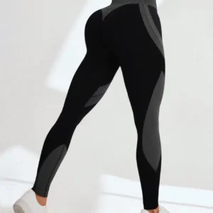 Women's Seamless Yoga Leggings Color Block High Waisted Soft&Stretchy Breathable Scrunch Butt Lifting Gym Sports Workout Pants