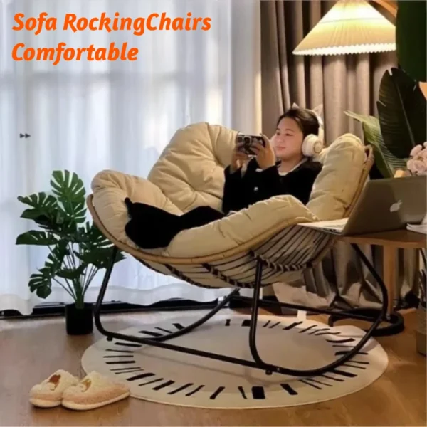 Lazy Sofa Rocking Chair Human Bird Nest Rattan Weaving Rocking Chair Leisure Sofa Home Single Rattan Chair Relaxing Lounge Chair