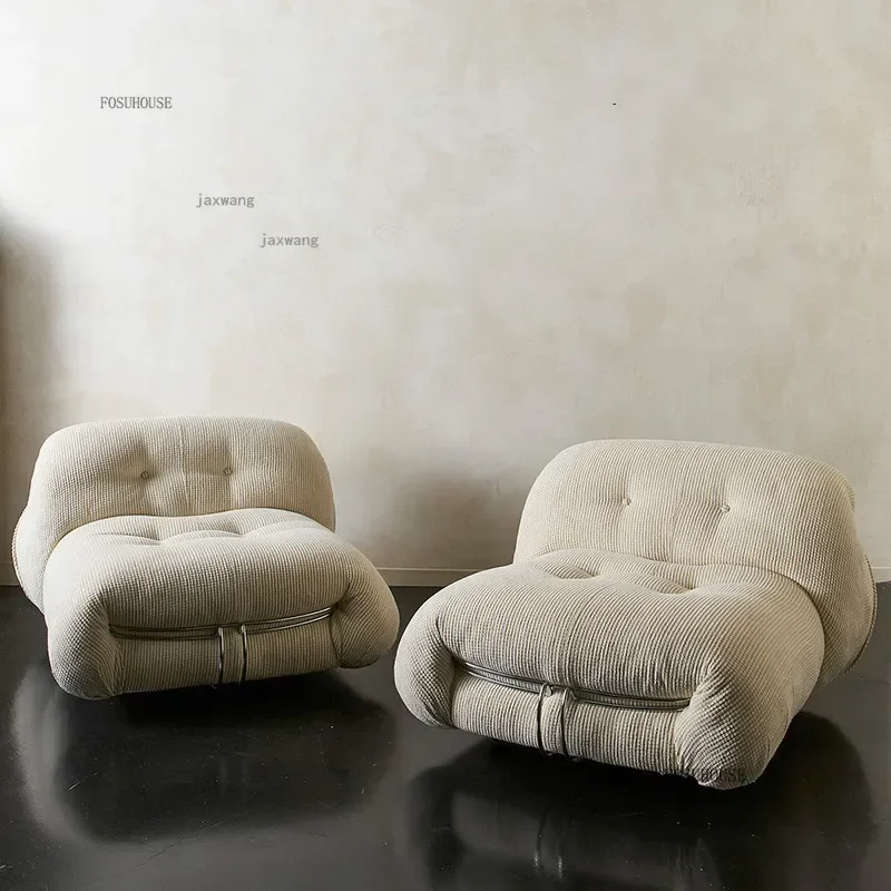 Creative Living Room Furniture Casual Fabric Single Sofa Bedroom Designer Sofas Nordic Small Apartment Villa Lazy Lounge Chair