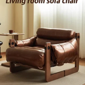 Leather Sofa Chair Luxury Living Room Armchair Single Person Lazy Lounge Chairs Modern Household Leisure Relaxation Chairs