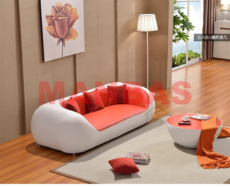 MANBAS Italian Genuine Leather Couch Top Grade Cow Leather Sofas Personality Creativity Living Room Chair Arc Modern Furniture - Image 3