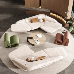 Aesthetics Curved Luxury Sofa Leisure Reception Corner Cute Sofa Office Negotiation Designer Muebles Entrance Hall Furniture