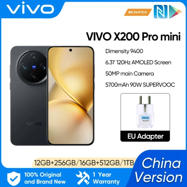 New Vivo X200 Pro Mini Mobile Phone 6.31"AMOLED 120HZ Display Dimensity 9400 Android 15.0 OTA 5700mAh 90W Charge 50.0MP Camera