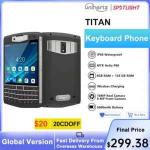 Unihertz Titan Rugged Smartphone 4G 6GB 128GB Android 10 QWERTY Keyboard Mobile Phone NFC 6000mAh 8MP 16MP Cellphone
