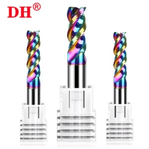 HRC55 3-Flute DLC color Coating Flat End Mill Tungsten Steel Carbide For Aluminum Milling Cutter CNC Machinery Endmills Tools