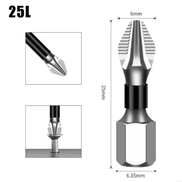 F26C 1Pc 5A Crosses Head Antislip Screwdriver Bits with Magnetic Precisions for Household and Electronic Repair Hand Tool