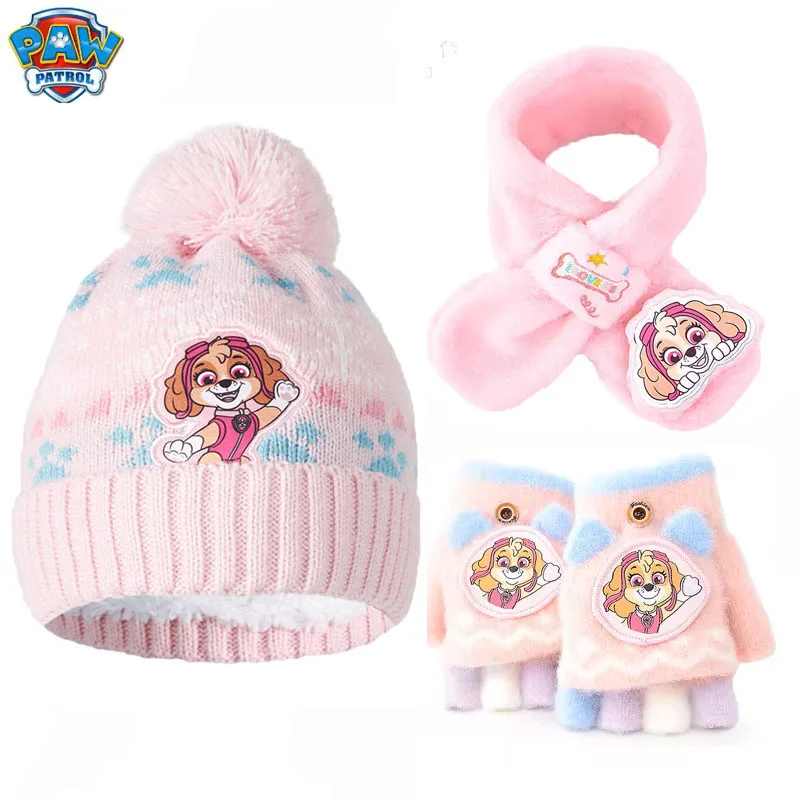 1SET Hot Genuine PAW PATROL 2024 Hat glove scarf Chase Marshall Skye boys girls children Christmas gift Kids Hats Caps 2-7T - Image 3