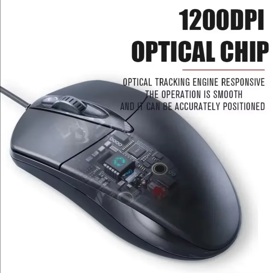 USB Optical Wired Mouse Laptop Home Office Mouse Anti Slip Roller 3D 1200DPI Game Mause Computer Accessories For PC Desktop - Image 5