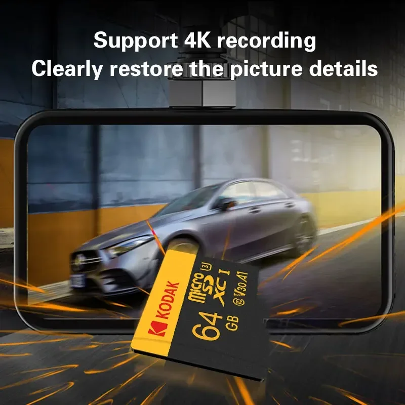 2Pcs Kodak Original Micro TF SD Cards 64GB U3 V30 Flash Card 4K Full HD Memory Card TF Memory for Phone/Computer with SD Adapter - Image 2