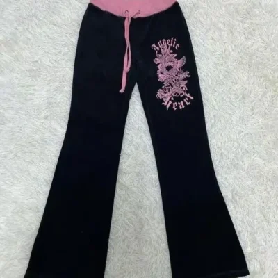 Classic Fashion Women Hip Hop Pant Gothic Aesthetic Y2K Chic emo Bottoms Casual Metal Rock Lower garment Vintage Grunge Trousers