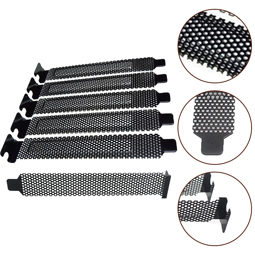 Black Hard Steel Dust Filter Blanking Plate PCI Slot Cover With Screws PCI Slot Cover Dust Filter Cooling PC Computer Case Parts - Image 2