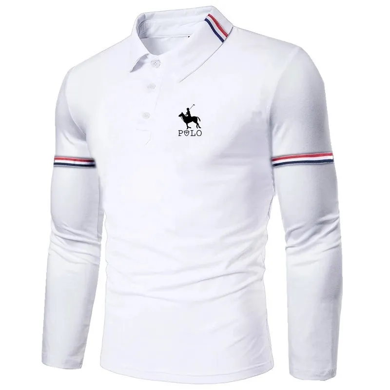 New men's casual long sleeved polo shirt - Image 3