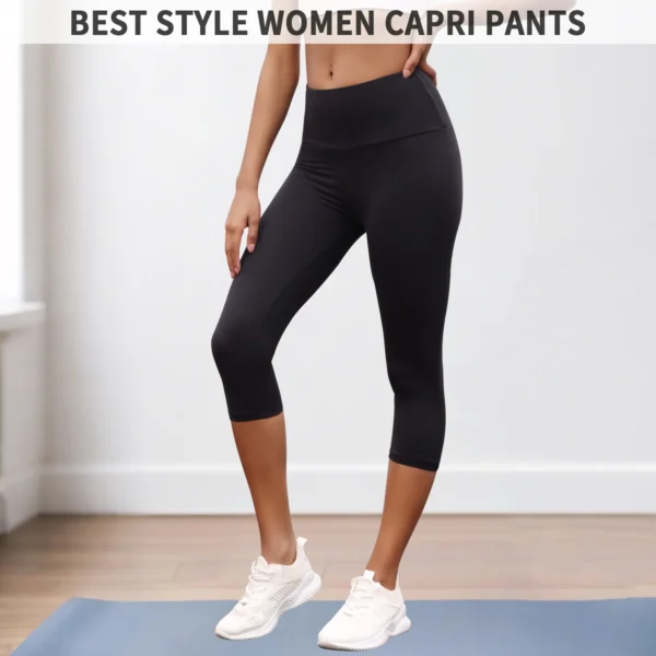 Women's High Waisted Capri Pants Super Soft No See Through Workout Yoga Running Athletic push up gym fitness Leggings