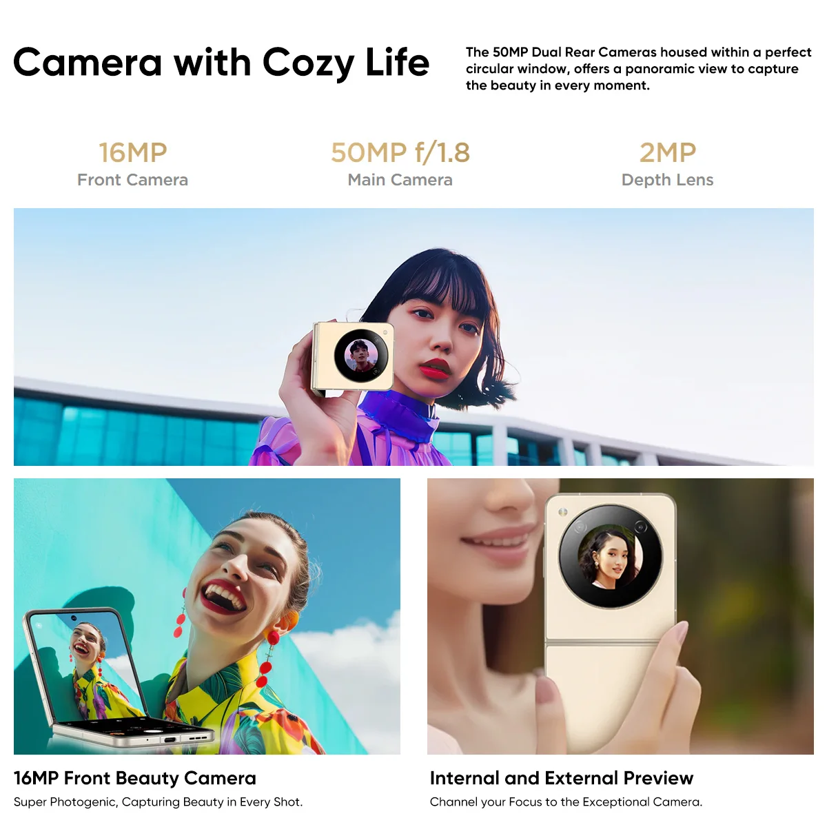 Nubia Flip 5G Global Version 6.9" Snapdragon 7 Gen 1 4310mAh battery 33W Charging Pocket-sized Foldable Design 50MP AI Cameras - Image 4