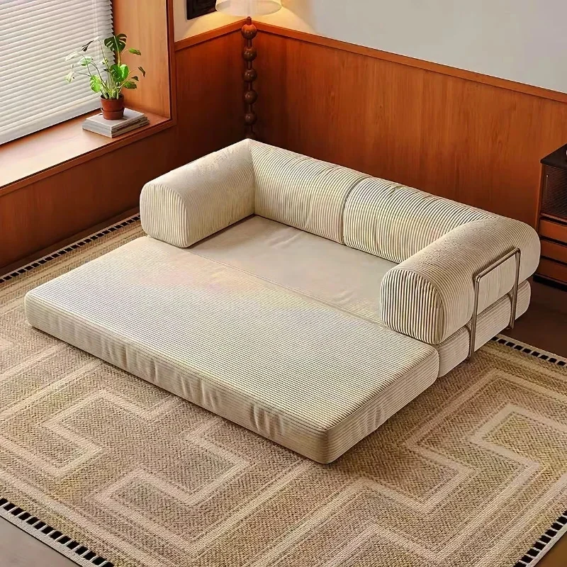 High-end Retro Corduroy Sofa Air Compression Deformable Sectional Couch for Living Room Comfortable Lounge Chair Customizable - Image 3