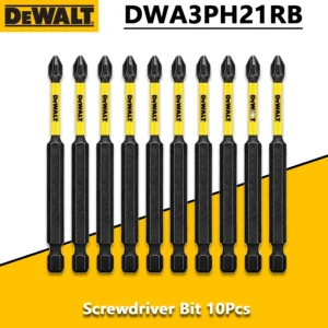 DEWALT 10PCS PH2 89mm Impact Screwdriver Bits Phillips Bit Electric Screwdriver Drill Bits Power Tool Accessories DWA3PH21RB