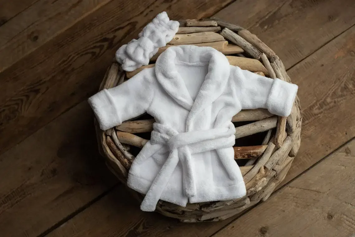 Newborn Photography Props Baby Hooded Robe With Belt Bathrobe Bath Towel Cucumber Set Outfit Baby Costume Photo Accessories - Image 6