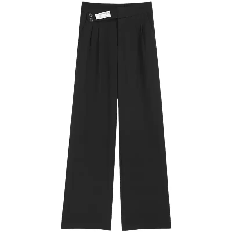 Women's High-waisted Draped Casual Slimming Trousers Bells Bottoms 2022 New Style Loose-fit Straight-leg Pants - Image 4
