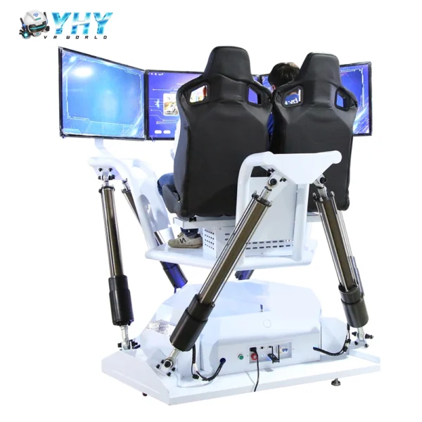 Indoor Commercial Arcade Game Two Players VR Racing Driving Simulator Cockpit Gaming Chair With Steering Wheel