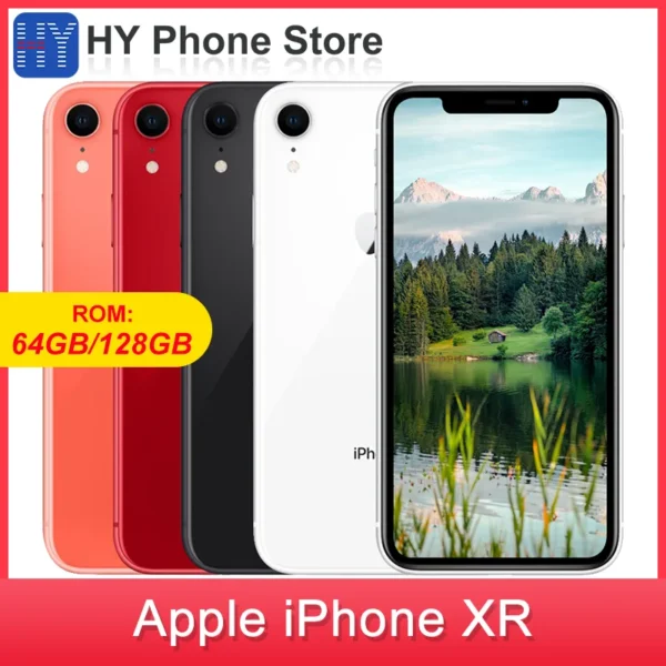 Apple iPhone XR 64GB/128GB Unlocked with Face ID A12 Bionic Chip 6.1"1792 x 828 Screen 12MP+7MP Camera