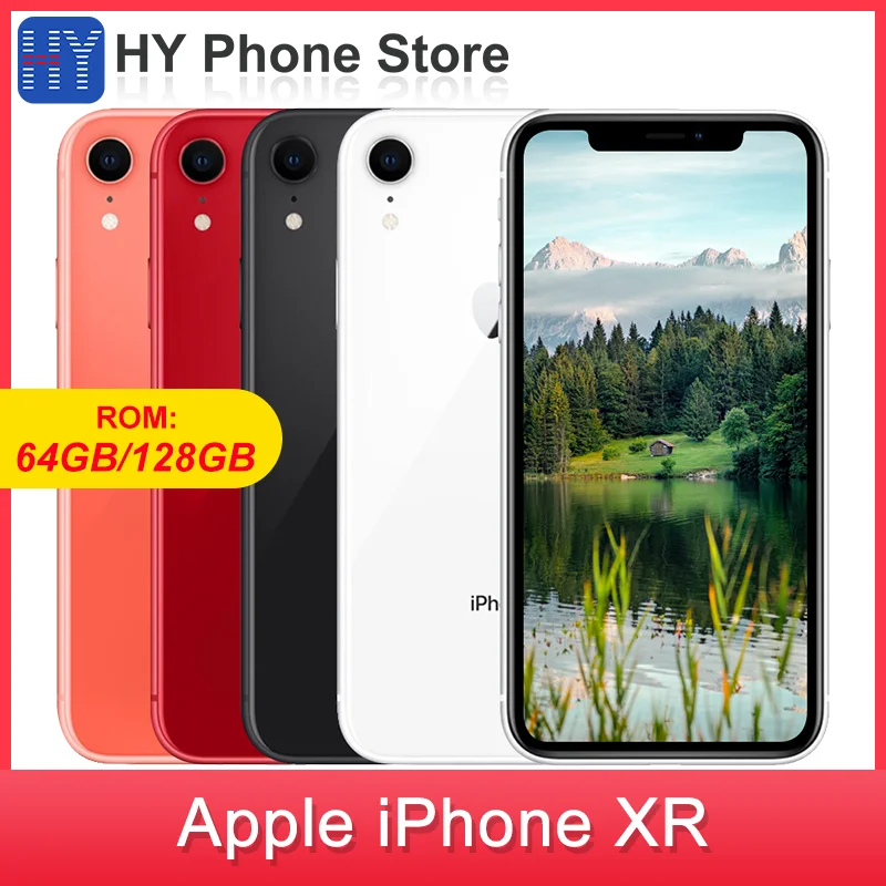 Apple iPhone XR 64GB/128GB Unlocked with Face ID A12 Bionic Chip 6.1"1792 x 828 Screen 12MP+7MP Camera