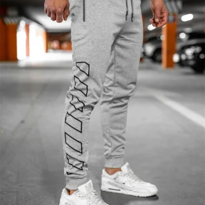 Spring Autumn Zipper pocket Men pants Comfortable quick-dry sweatpants Trendy printing trousers Men Slim Fit casual Sports Pants