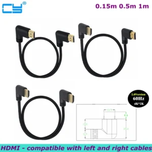 4K * 2K 60HZ HDMI-compatible 2.0 Version 90 Degree Angle Male Computer Monitor Splitter Digital Cable HD Left Right Cable