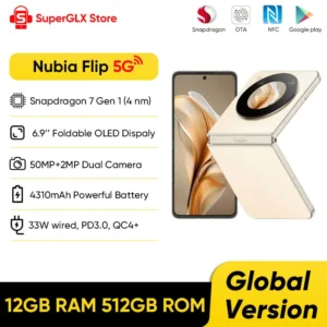 Nubia Flip 5G Global Version 6.9" Snapdragon 7 Gen 1 4310mAh battery 33W Charging Pocket-sized Foldable Design 50MP AI Cameras