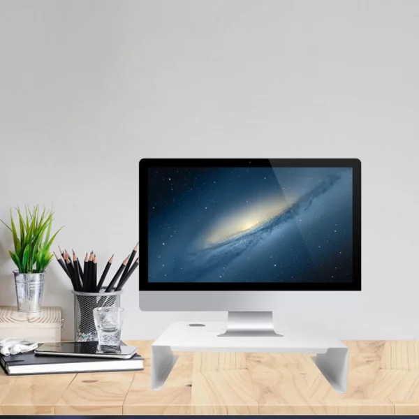 Desk Monitor Stand Desktop Steel Laptop Keyboard Base Holders Printer Bracket White Computer Screen Riser