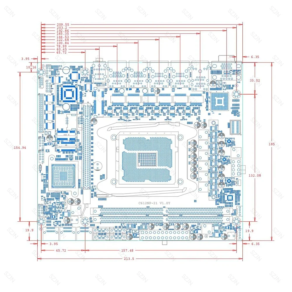 X99 Nas Motherboard C612 NAS Board with 10 SATA To 10 SATA Cable 1M LGA2011-3 for NAS Router Sever 6x2.5GbE I226 With E5 2640V4 - Image 6