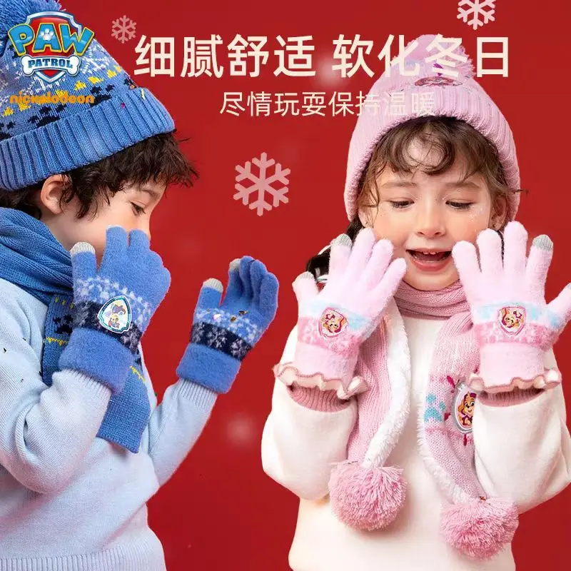 1SET Hot Genuine PAW PATROL 2024 Hat glove scarf Chase Marshall Skye boys girls children Christmas gift Kids Hats Caps 2-7T - Image 4