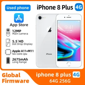 Apple iphone 8 plus 4g ios Smartphone 5.5 inch Screen 256GB ROM 2675 Battery All Colours in Good Condition used phone
