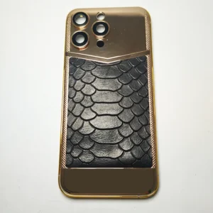 Accept custom vacuum plated housing gold plating with leather Alligator texture protected mobile phone housing for iphone