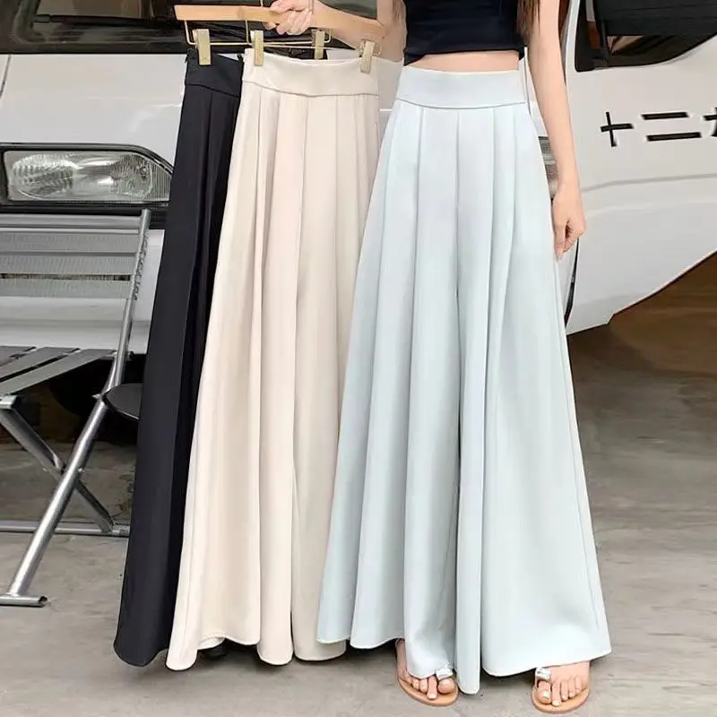 Casual High-Waisted Draped Slimming Trousers Bell Bottoms Loose-Fit Women's Pants For Autumn/Summer New Arrival
