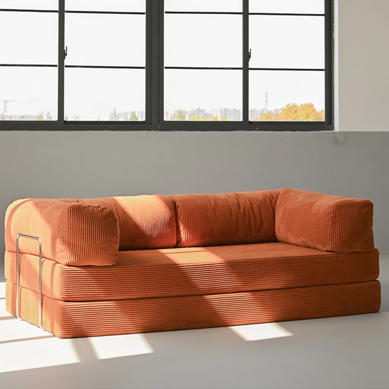 High-end Retro Corduroy Sofa Air Compression Deformable Sectional Couch for Living Room Comfortable Lounge Chair Customizable