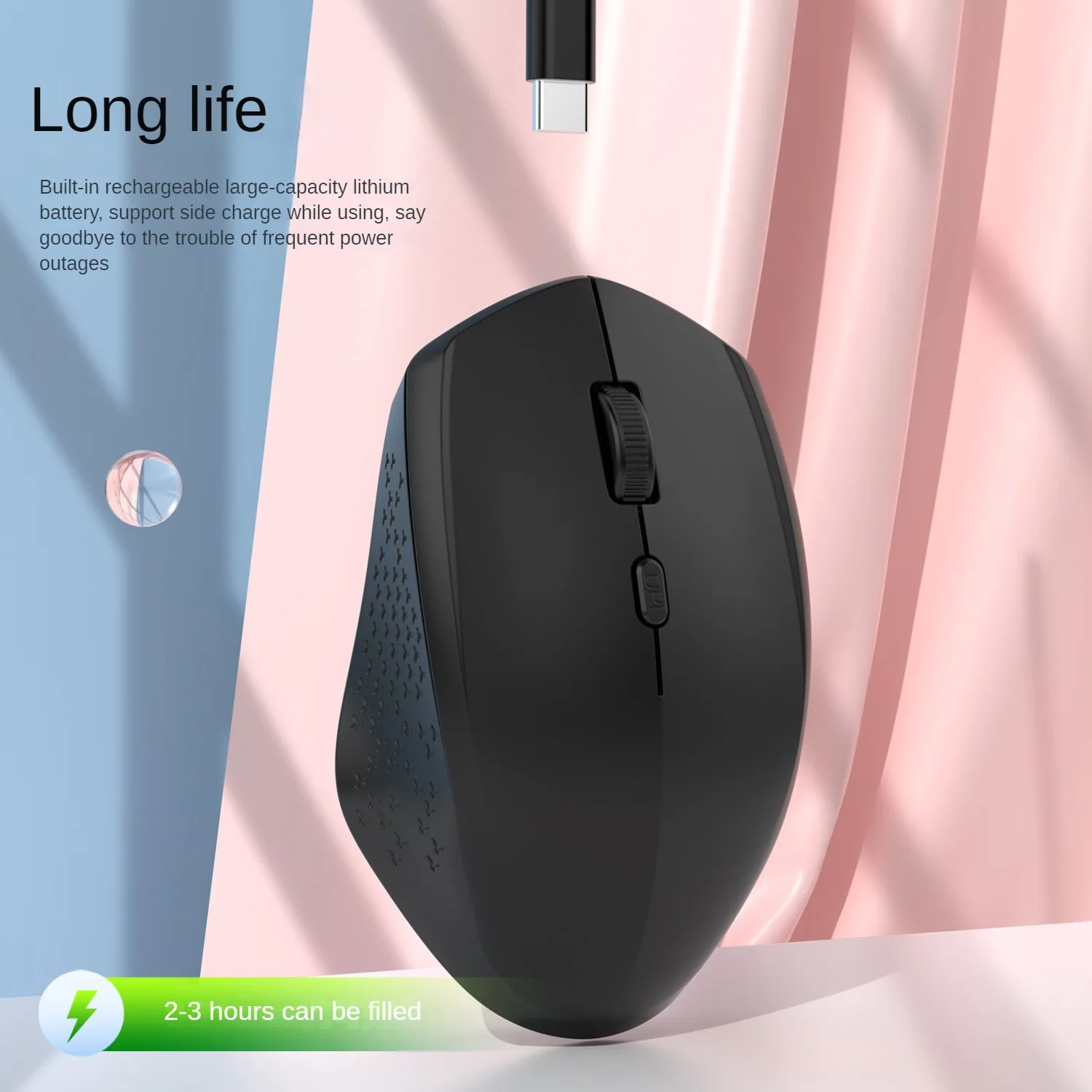 Wireless Silent Mouse Bluetooth 5.2 2.4G Dual Mode Rechargeable Ergonomic Mouse 1600 DPI For MacBook Laptop PC Game Office - Image 3