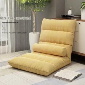 Thickened Lazy Sofa Single Chair Portable Foldable Cushion Home Floor Small Sofa Adjustable Backrest Chair Balcony Bay Window