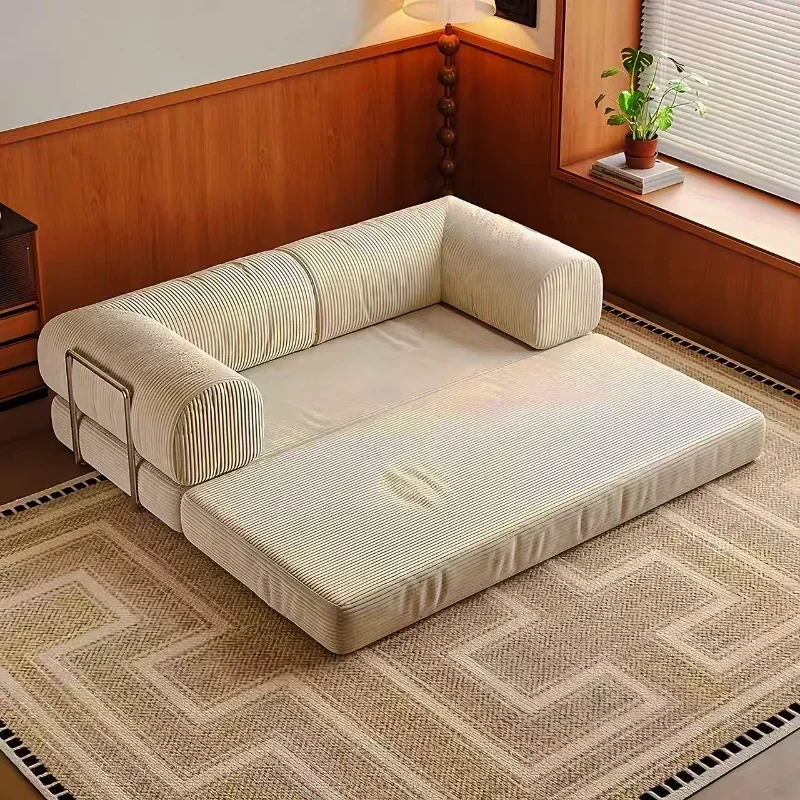 Simple Retro High-end Corduroy Lazy Living Room Sofa Compression Sofa Sofa Bed Foldable, Removable, Washable and Customizable - Image 6