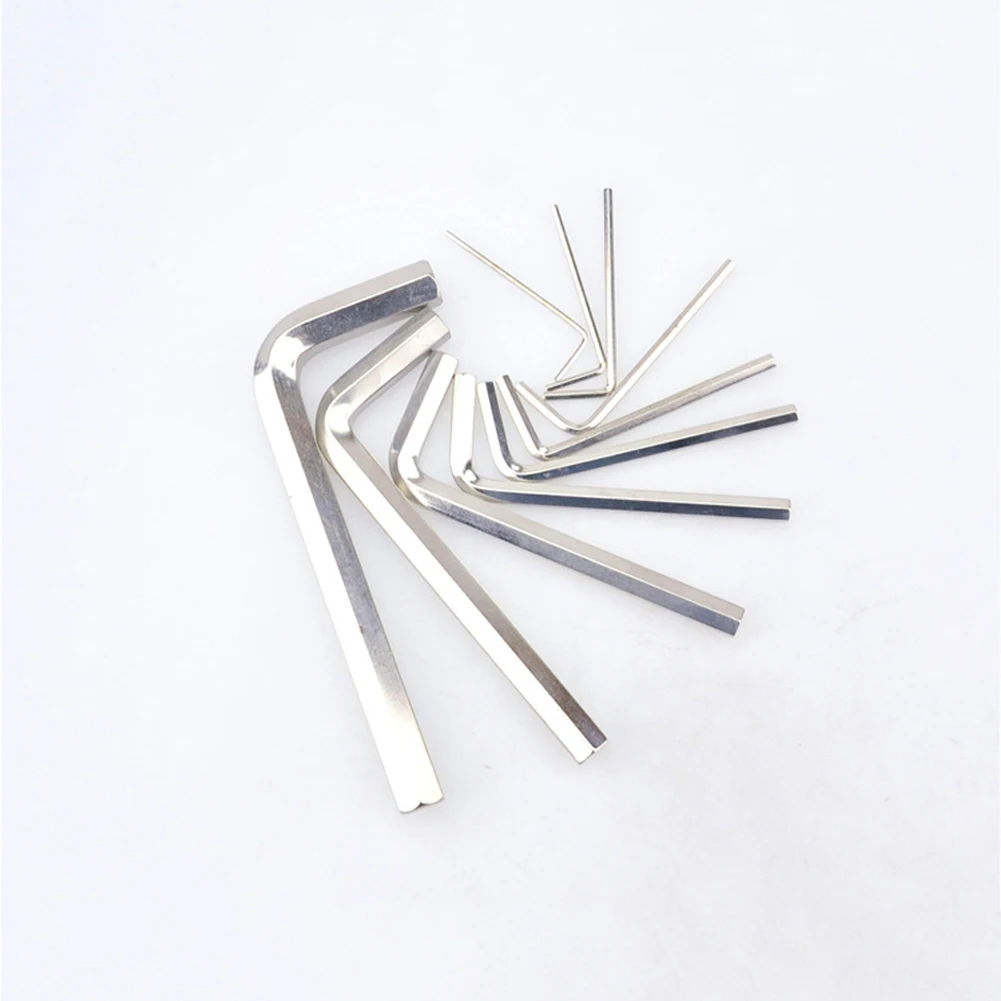 10pc Wrench L Shaped Silver Hex Hexagon Key Wrench 1.5mm 2mm 2.5mm 3mm 6mm Spanner Key Set Hand Tools Repair Tools - Image 3