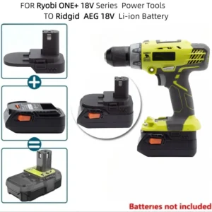 Battery Adapter/Converter for Ridgid AEG 18V Li-ion Battery Series TO Ryobi ONE+ 18V Series Cordless Power Tools(Only Adapter)