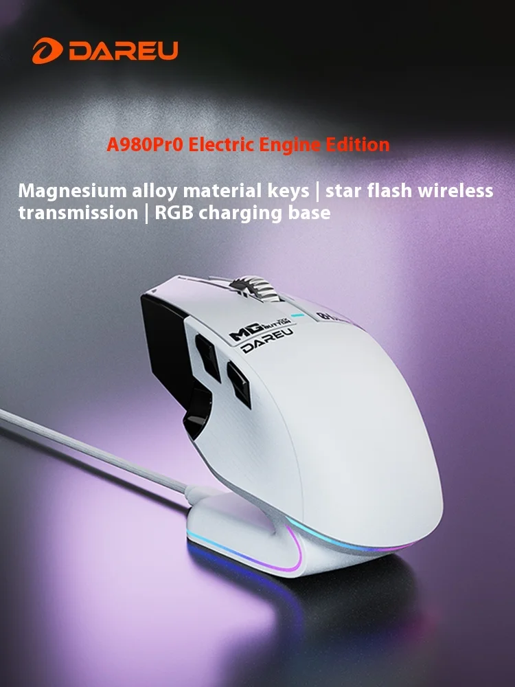 DAREU A980Pro Game Mouse Three Mode Magnesium Alloy Mouse Lightweight Office E-Sports Game Mouse Accessories Customization Gift - Image 2