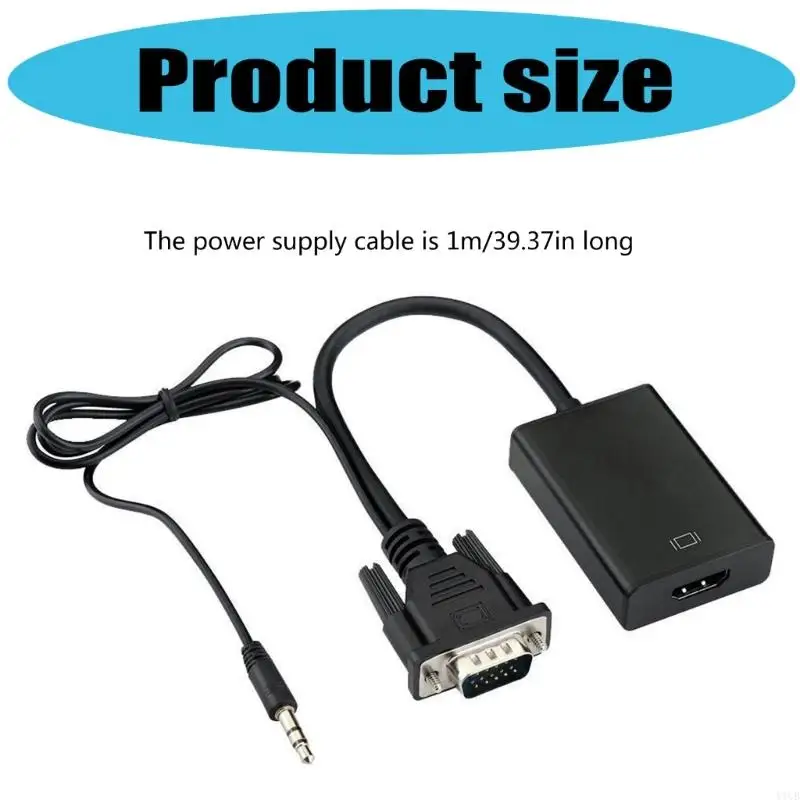 652F 1080P PC Computer HDTV to VGA Video Converters 3.5mm Sound Female to Male Adapter for Laptop Top Box Monitors Projectors - Image 6