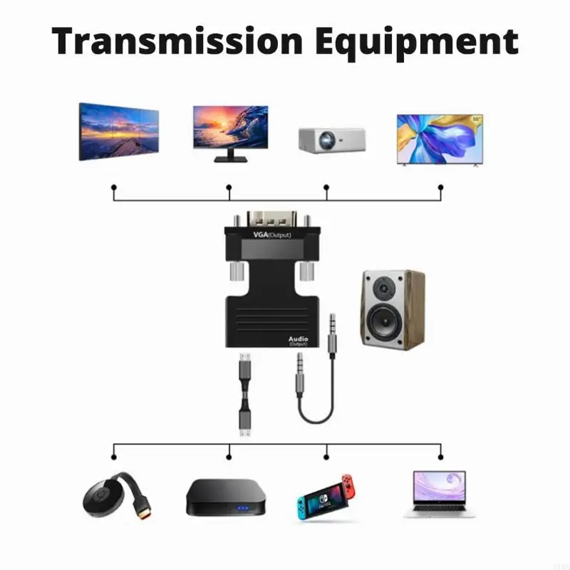 652F HDTV to VGA Adapter VGA Male to HDTV Female Converters Dongle for Computer Desktop Laptop PC Monitors Projectors HDTV - Image 3