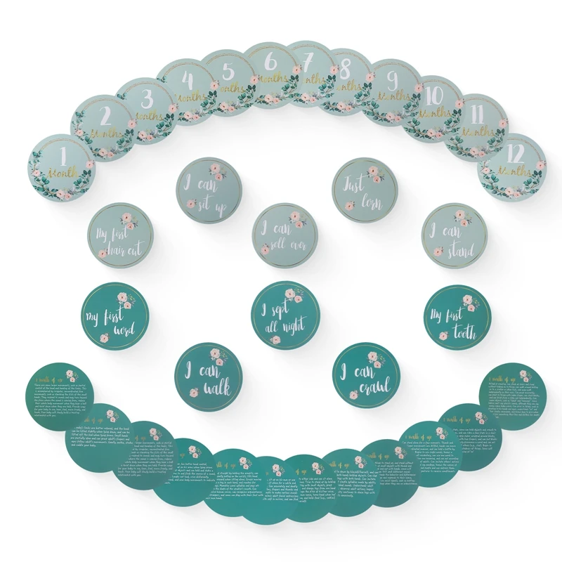 Baby Milestone Wooden Cards Newborn Monthly Growth Photography Photo Milestones Commemorativenir Accessories Baby Grow up Gifts