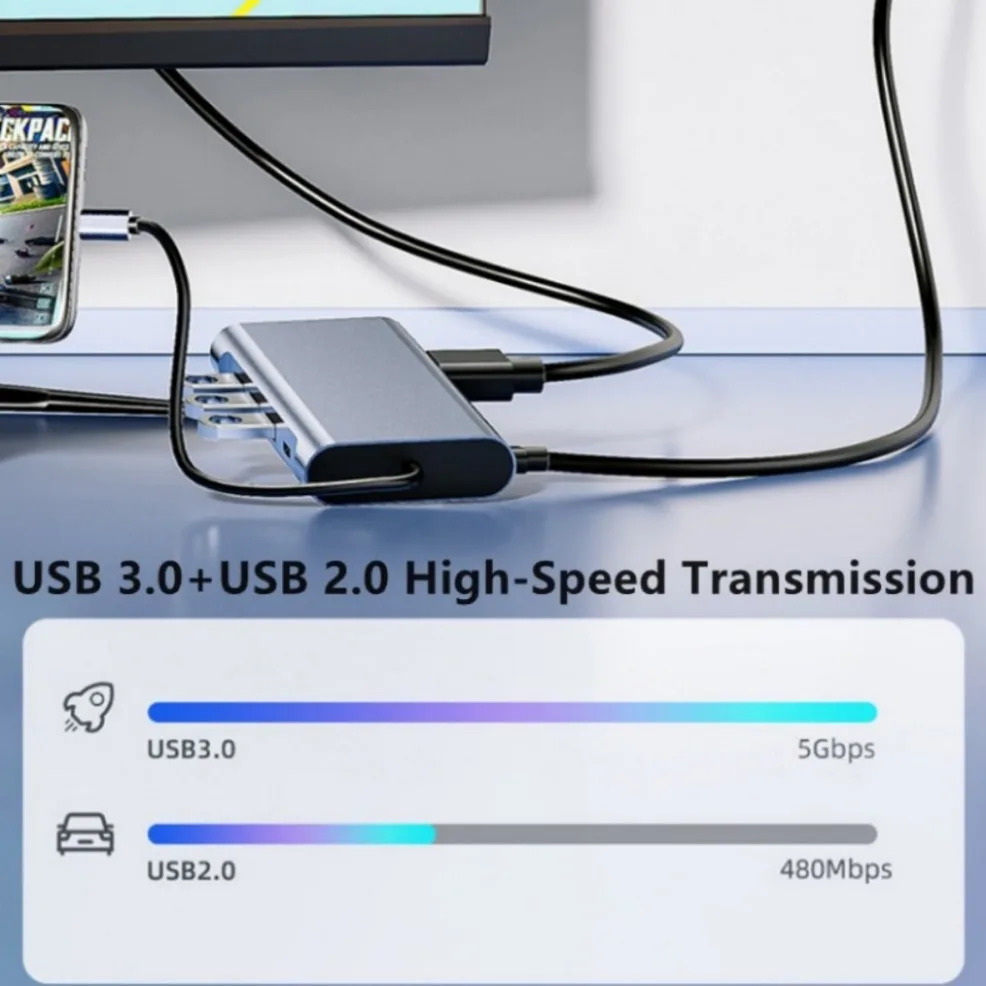 11-In-1 USB C HUB Docking Station 4K Type C to HDMI HUB Adapter USB-C to VGA RJ45 PD 100W USB Hub For PC Computer Accessories - Image 5