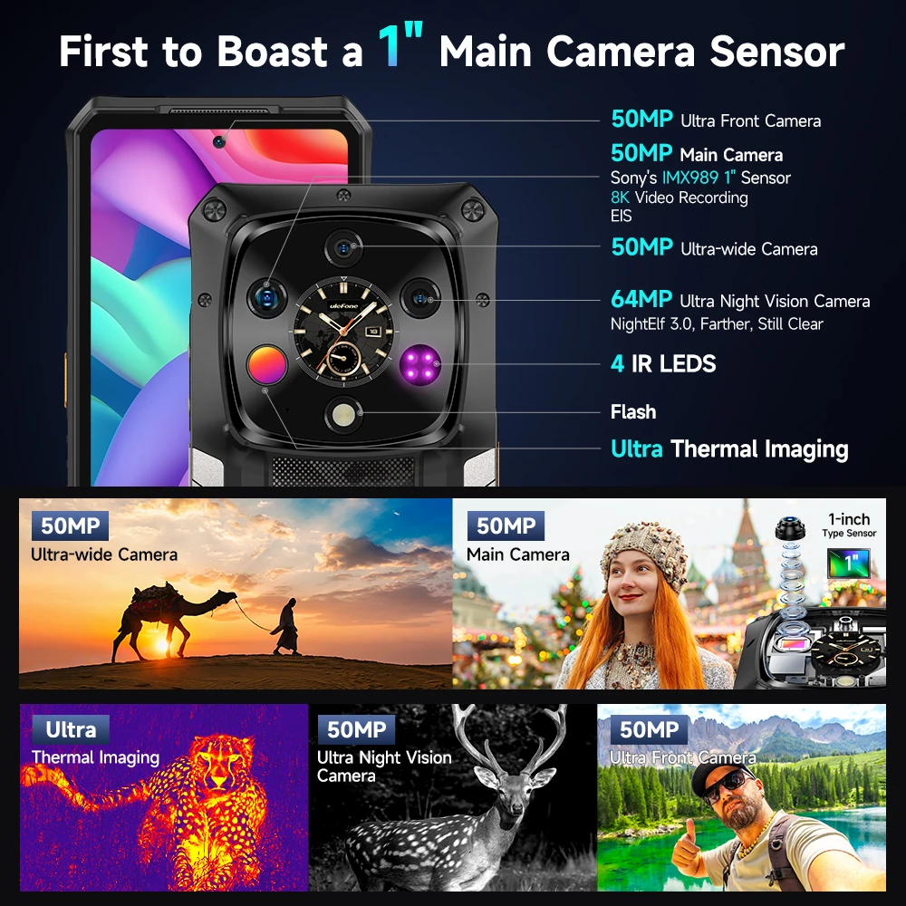 Ulefone Armor 28 Ultra Thermal Imaging 5G AI Rugged Phone 1TB ROM+32GB RAM Smartphone Android AMOLED 6.67" Dimensity 9300+ 120W - Image 6