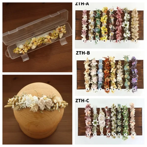 Baby Photography Accessories Full Moon Baby Artificial Flower Headband Decoration Adjustable Floral Headwear Newborn Photo Props