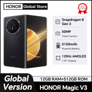 HONOR Magic V3 Global Version 5G Smartphone 120Hz Foldable LTPO OLED 7.92" Display Snapdragon 8 Gen 3 5150mAh 66W NFC IPX8