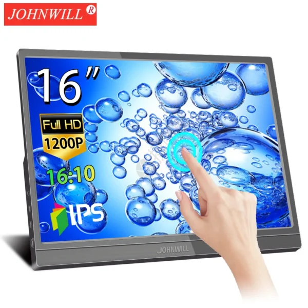 Computer Monitor 16 inch 1920x1200 Portable Monitor IPS Panel LCD HD Touchscreen HDMI-compatible Type-cFor Laptop Switch Xbox