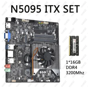 SZMZ ITX N5095 NAS Motherboard Mini PC Set With 2*16GB=32GB DDR4 RAM 11th Gen CPU Support NVME M.2 mini Computer Base Plate DDR4